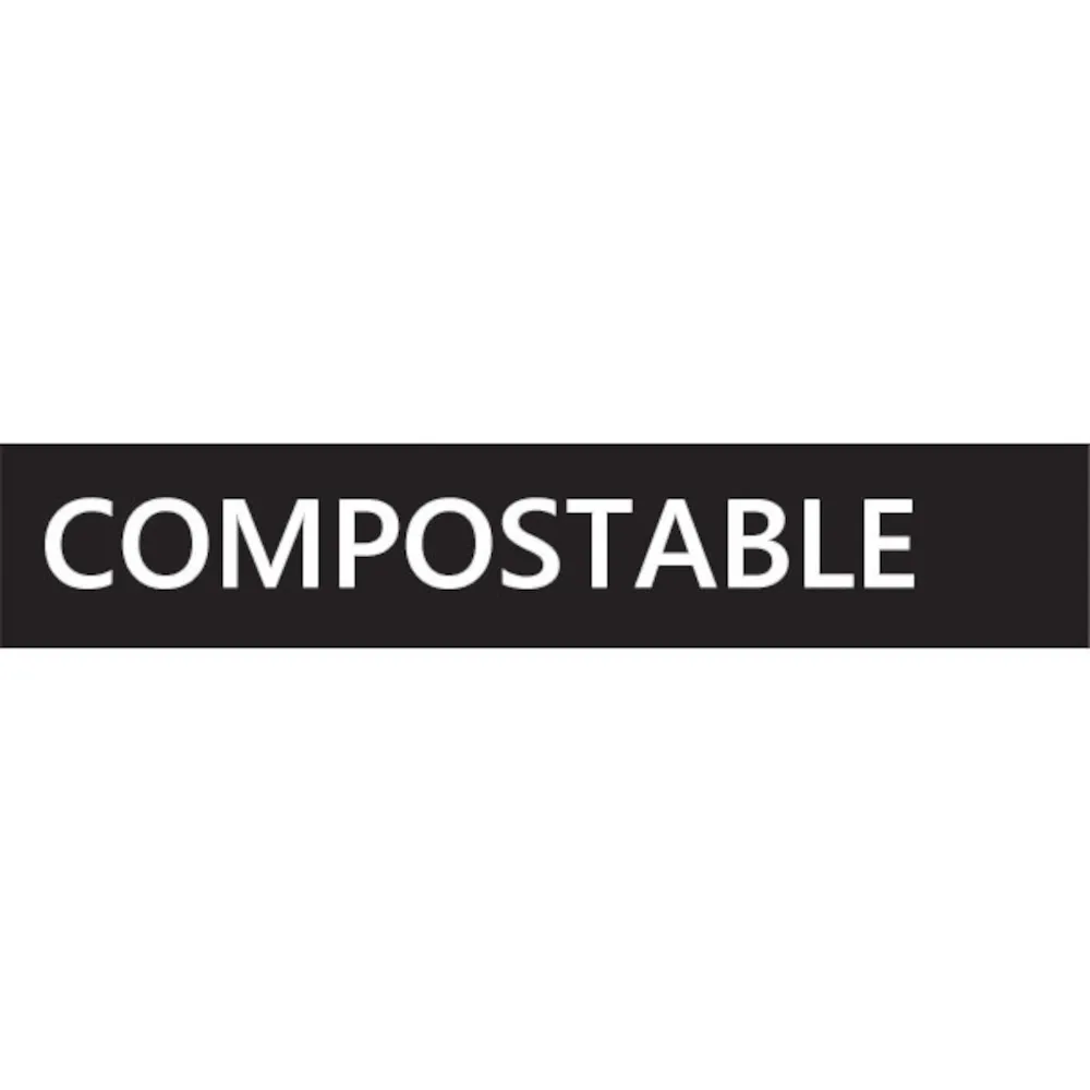 Tri-selective adhesive compostable waste