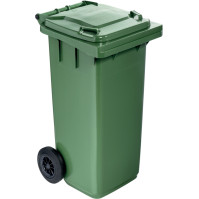 Green wheeled bin 120L practical and durable