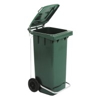 Grüner Mülleimer 120L langlebig UV-beständig robuste Rollen