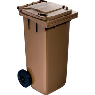 Brown 120L wheelie bin practical and robust