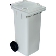 Large capacity white wheeled bin 120L