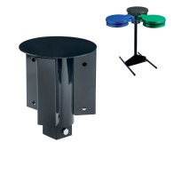 Post on base to be placed for 3 bin bag holders