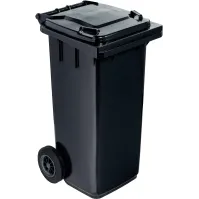 Grey bin 120L with wheels, practical and durable