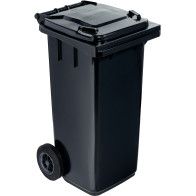 Graue Mülltonne 120L mit Rollen, praktisch und widerstandsfähig