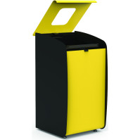 Robust modular 80L yellow recycling bin