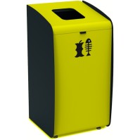 Durable modular yellow waste bin easy opening 80L