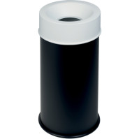 90L fireproof bin black with white lid maximum safety