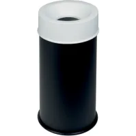 90L fireproof bin black with white lid maximum safety