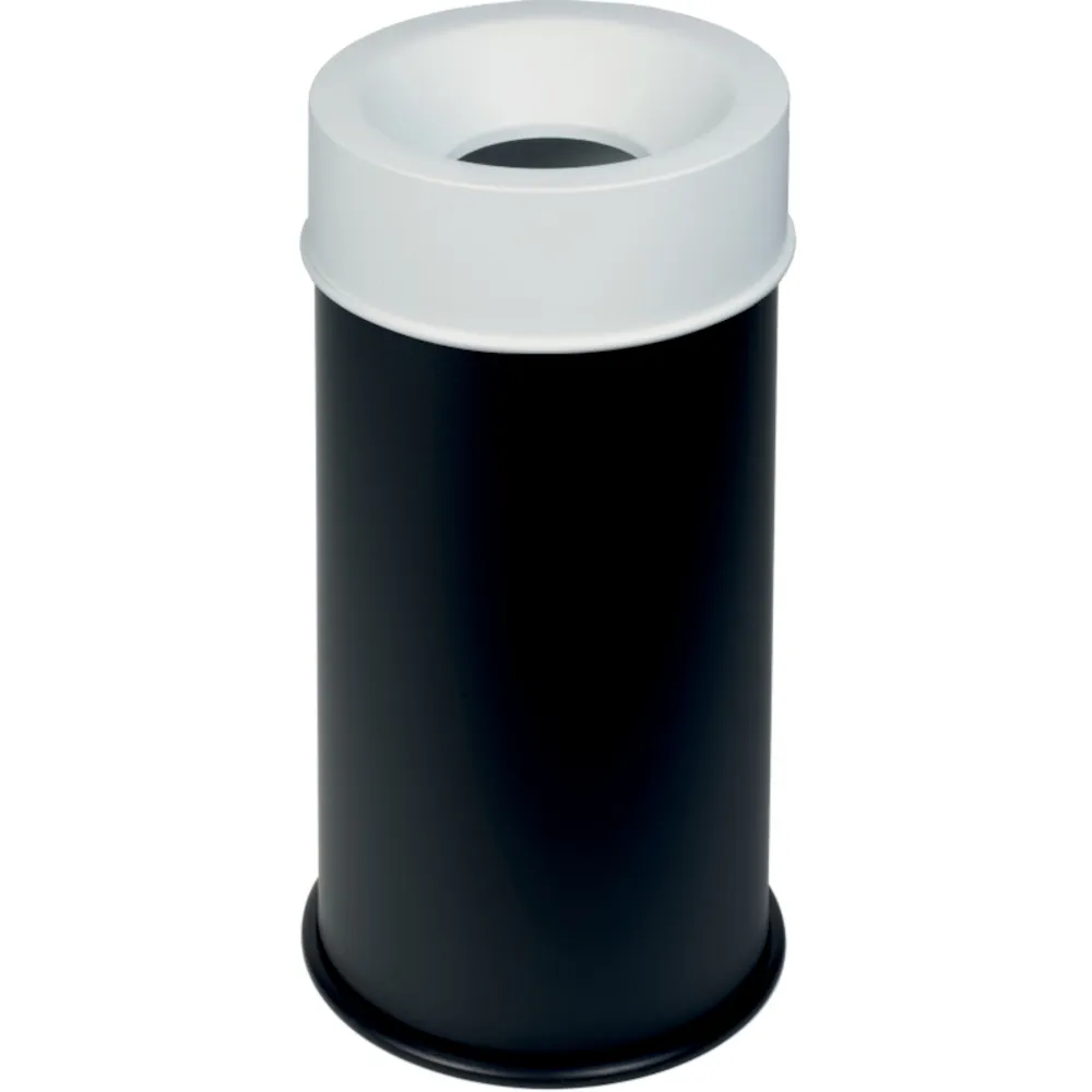 90L fireproof bin black with white lid maximum safety 90L fireproof bin black with white lid maximum safety