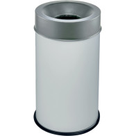 White fireproof bin 50L with secure stainless steel lid