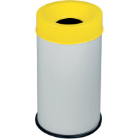 White yellow fireproof bin 50L resistant safety