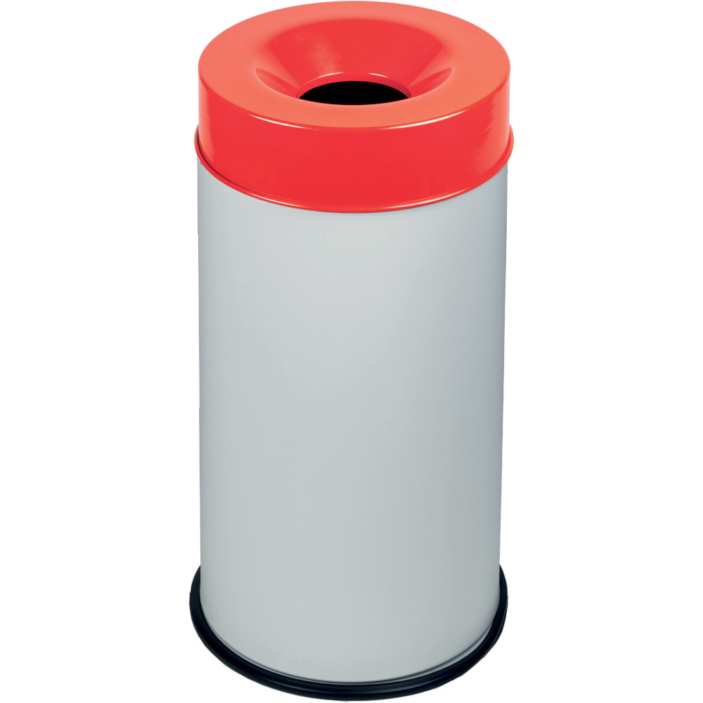 90-litre white and red fireproof bin 90-litre white and red fireproof bin