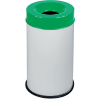 Feuerfester weißer Mülleimer 50L grüner Sicherheitsdeckel