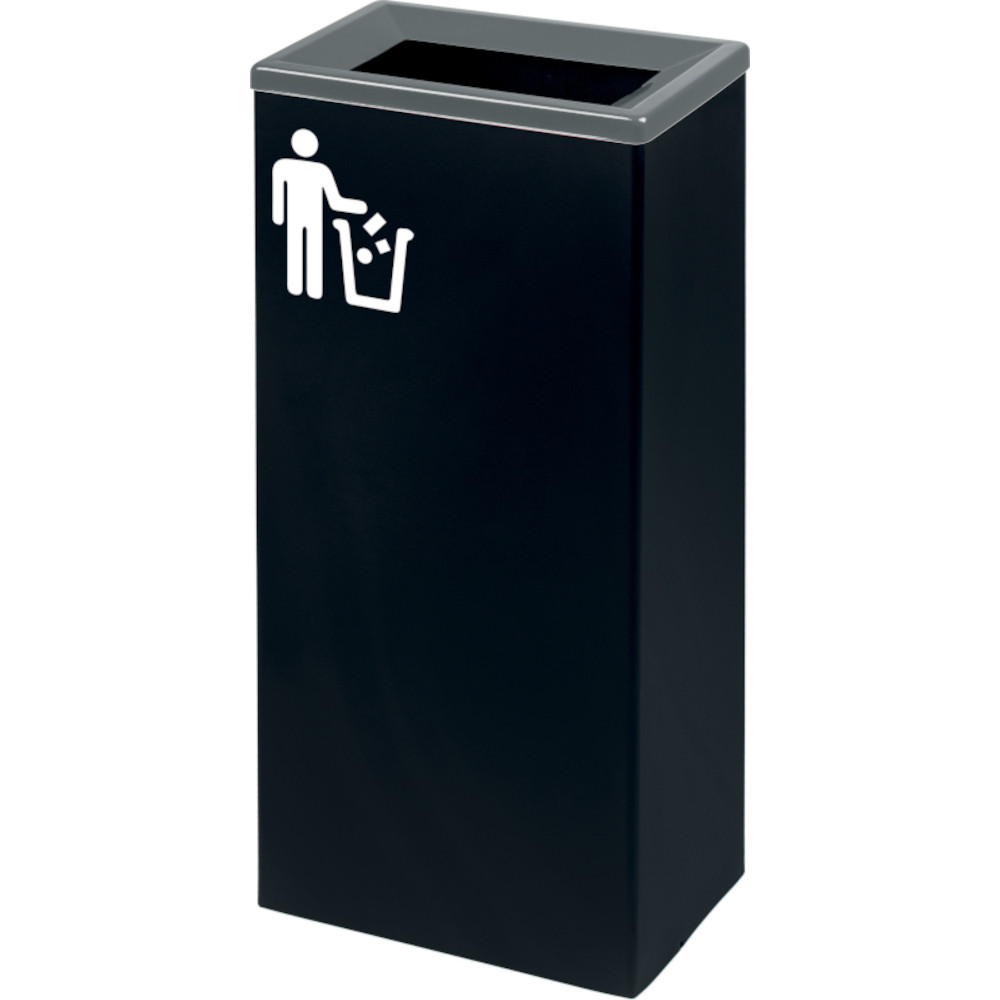 Grey 42L tri-selective bin with elegant rectangular design Grey 42L tri-selective bin with elegant rectangular design