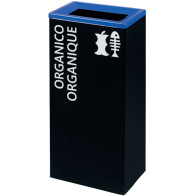 Blue 60L tri-selective bin, practical rectangular design