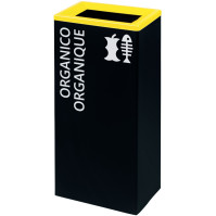 Robust yellow selective sorting bin funnel 60L rectangular