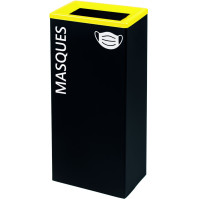 Durable rectangular 60L yellow selective sorting bin