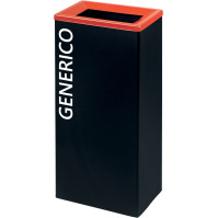 Robust red recycling bin 42L rectangular