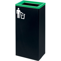 Grüner 60L dreifach sortierter Mülleimer, robustes rechteckiges Design