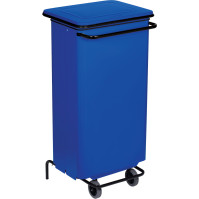 Mobiler blauer Mülleimer 110L mit Pedal für die Küche