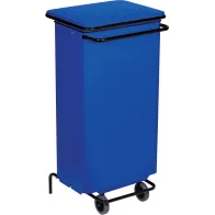 Mobile blue bin 110L with pedal for kitchen