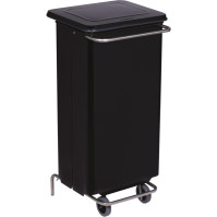 Schwarzer mobiler Pedaleimer für die Küche 110L