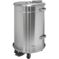 Stainless steel round bin 70L HACCP professional kitchen hygiene