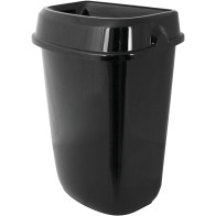 Discreet hygienic black wall-mounted sanitary bin