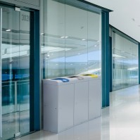 Island 3 baskets 75 litres selective sorting opening