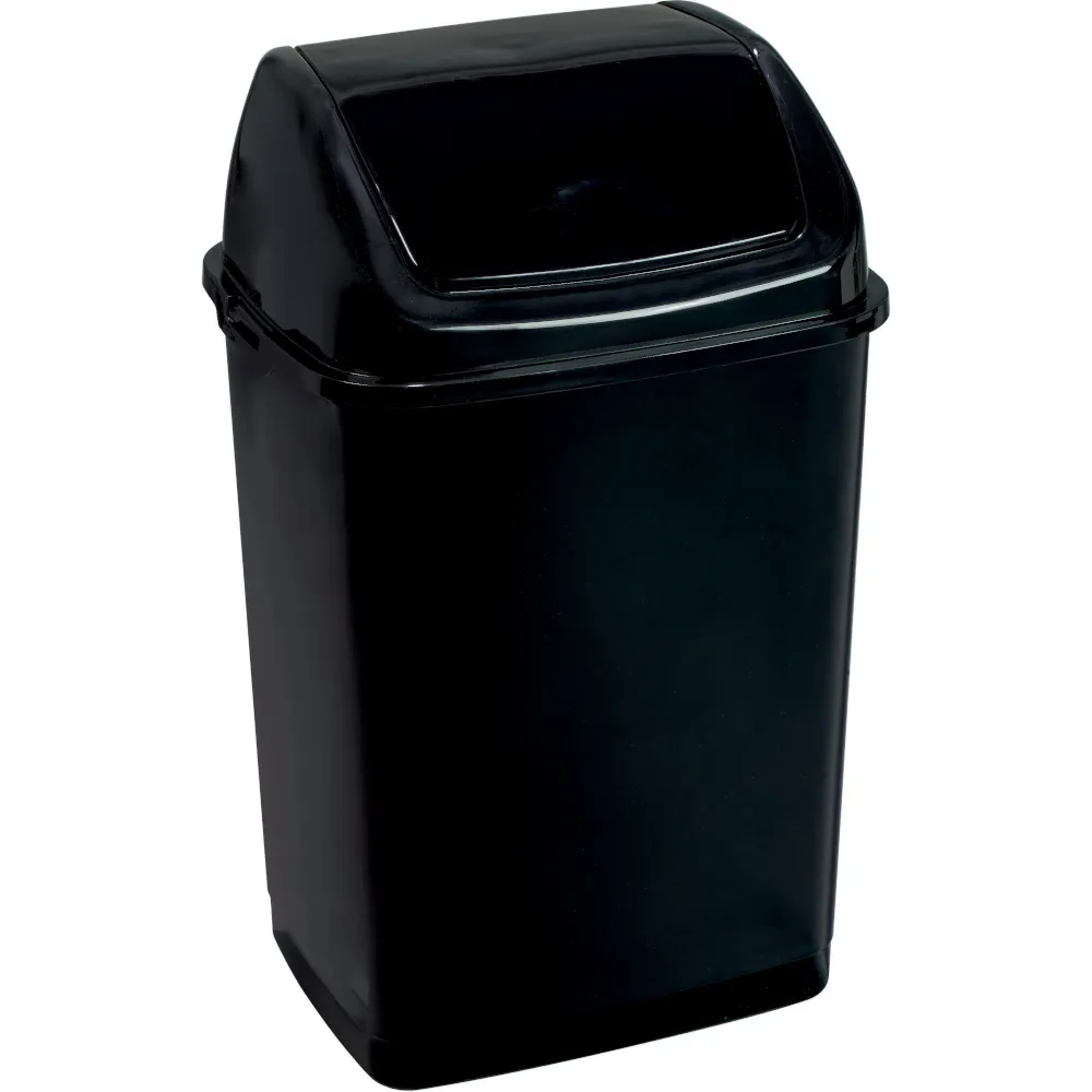Schwarzer Mülleimer 35L eleganter praktischer Schwingdeckel