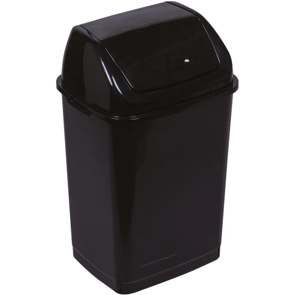 Black bin 35L practical elegant swing lid Black bin 35L practical elegant swing lid