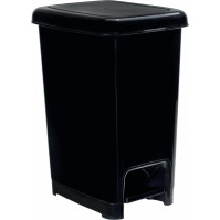 Schwarzer Treteimer 10L modernes kompaktes Design