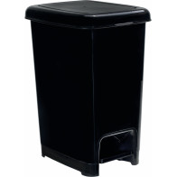 Black pedal bin 10L modern compact design
