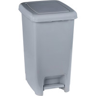 Grey pedal bin 10L capacity sleek design