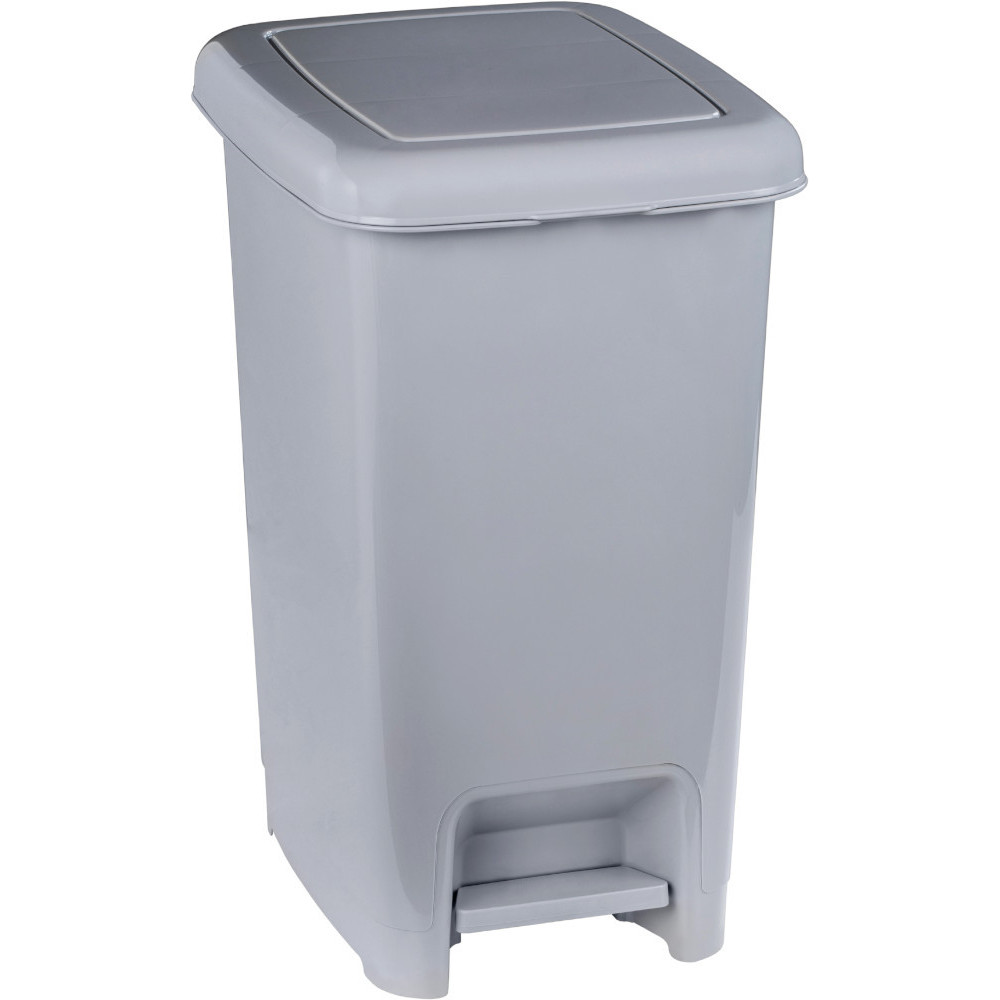 Grey pedal bin 25L capacity sleek design Grey pedal bin 25L capacity sleek design