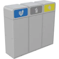 Stockholm selective sorting bin 75 litres with front flap bag holder