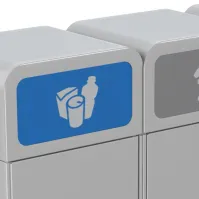 Stockholm selective sorting bin 75 litres with front flap bag holder