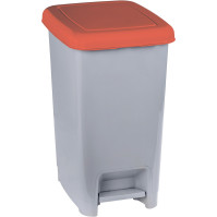 Pedal-Mülleimer 60L grau rot Set von 4