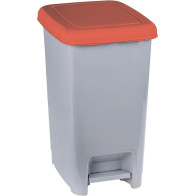 Pedal bin 60L grey red set of 4