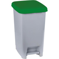 Grauer grüner Pedaleimer 60L, 4er-Set