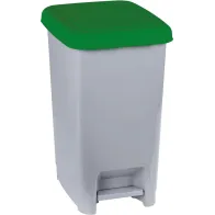 Grauer grüner Pedaleimer 60L, 4er-Set