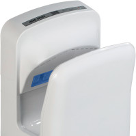 Intelligent white hand dryer with hygienic blown air and LED heating