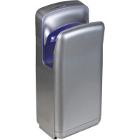Intelligent grey hand dryer, blown air, metallic design