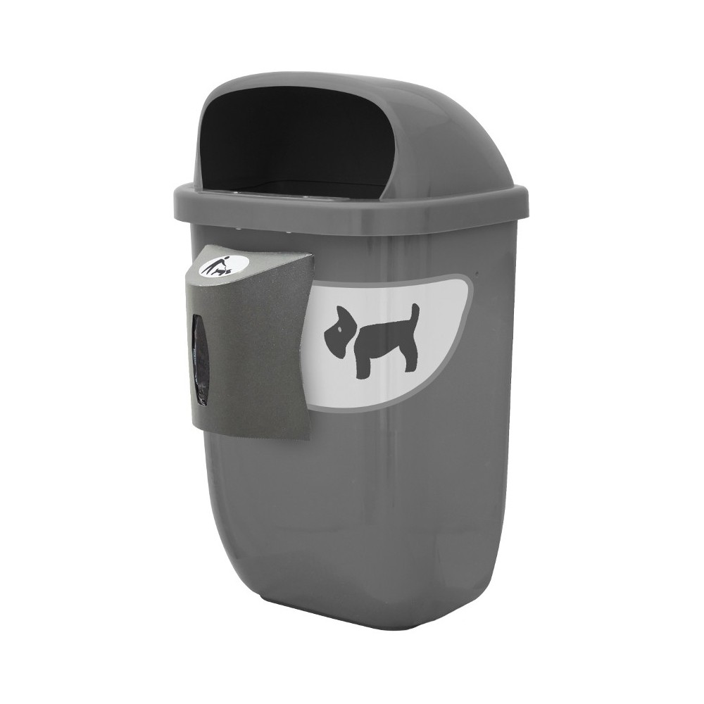 Economical grey dog basket with bag dispenser Economical grey dog basket with bag dispenser