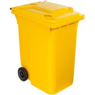 Yellow 360L wheelie bin for easy and mobile sorting