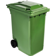 Grüner Müllcontainer mit Rollen, große Kapazität 360L, robust