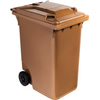 Brown 360L wheelie bin robust practical outdoor
