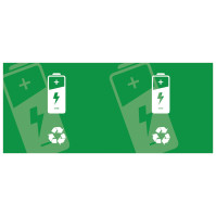 Used battery signage sticker ecology recycling environment