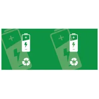 Aufkleber zur Kennzeichnung von gebrauchten Batterien Ökologie Recycling Umwelt