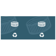 Aufkleber bunte Kappen modernes Design leicht klebend